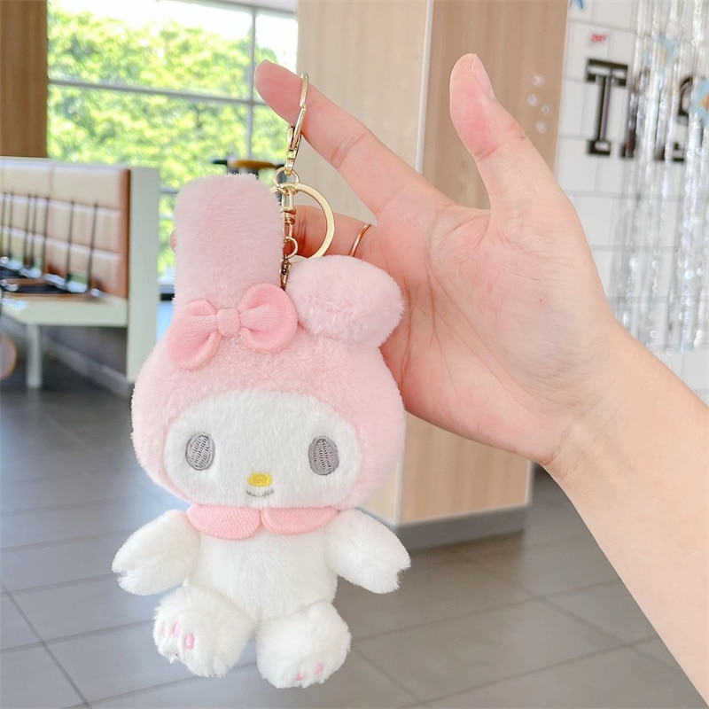 12CM Sanrio My Melody Cinnamoroll Kuromi Hello Kitty Purin Plush Anime Kawaii Plushie KeyChain Bag Decoration 2 - My Melody Plush