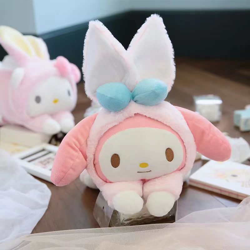 Sanrio Cinnamoroll Cartoon Rabbit Series Doll Pink My Melody Plush Kawaii Afternoon Nap Maiden Heart Pillow - My Melody Plush