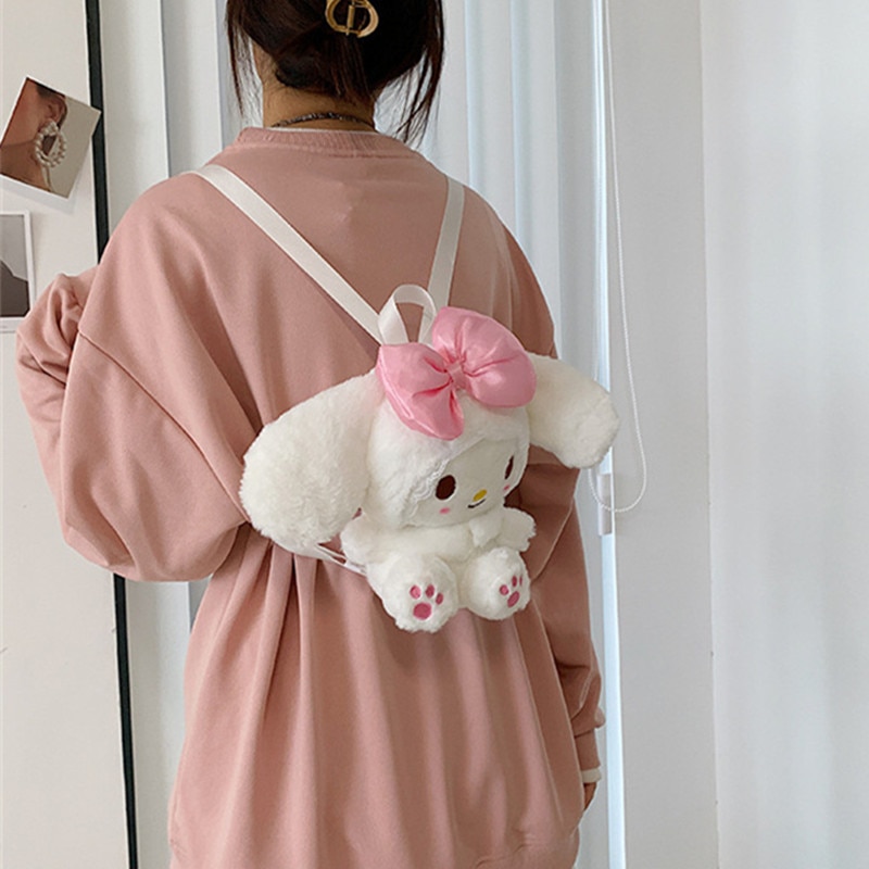 Sanrio My Melody Plush Backpack Kawaii Stuffed Animals Toys Anime Plushie Bag Cartoon Shoulder Bags Cute 2 - My Melody Plush