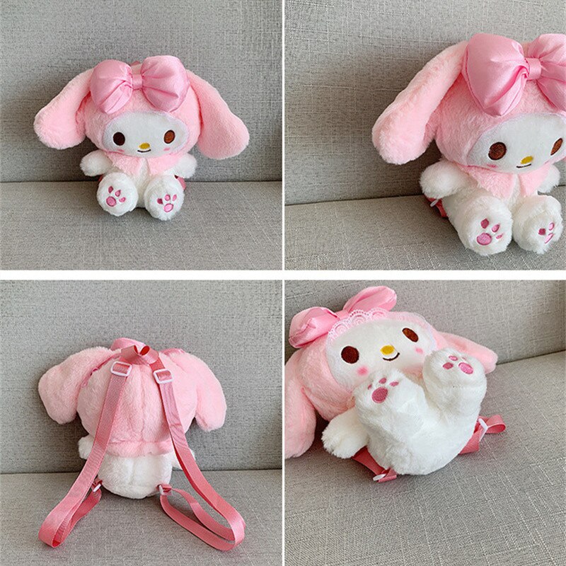 Sanrio My Melody Plush Backpack Kawaii Stuffed Animals Toys Anime Plushie Bag Cartoon Shoulder Bags Cute 3 - My Melody Plush