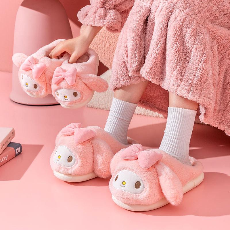 Sanrio My Melody Winter Slippers Lovely Cotton Shoes Indoor Home Anime Warm Shoes For Winter Women 1 - My Melody Plush