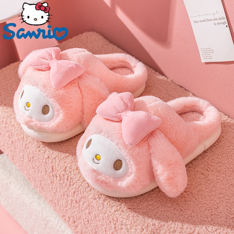 Sanrio My Melody Winter Slippers Lovely Cotton Shoes Indoor Home Anime Warm Shoes For Winter Women - My Melody Plush