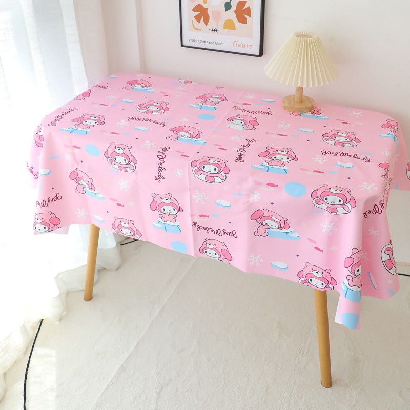 Sanrioed Cinnamoroll Kuromi My Melody Pochacco Hangyodon Cute Cartoon Tablecloth Kawaii Cute Home Decoration Table Cloth 4 - My Melody Plush