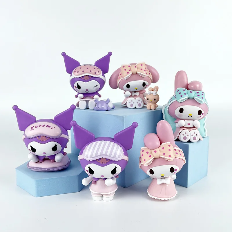 2023 Sanrio Blind Box Cute Kuromi My Melody Figures Toy Pajamas Series Collection Home Decorate For 1 - My Melody Plush