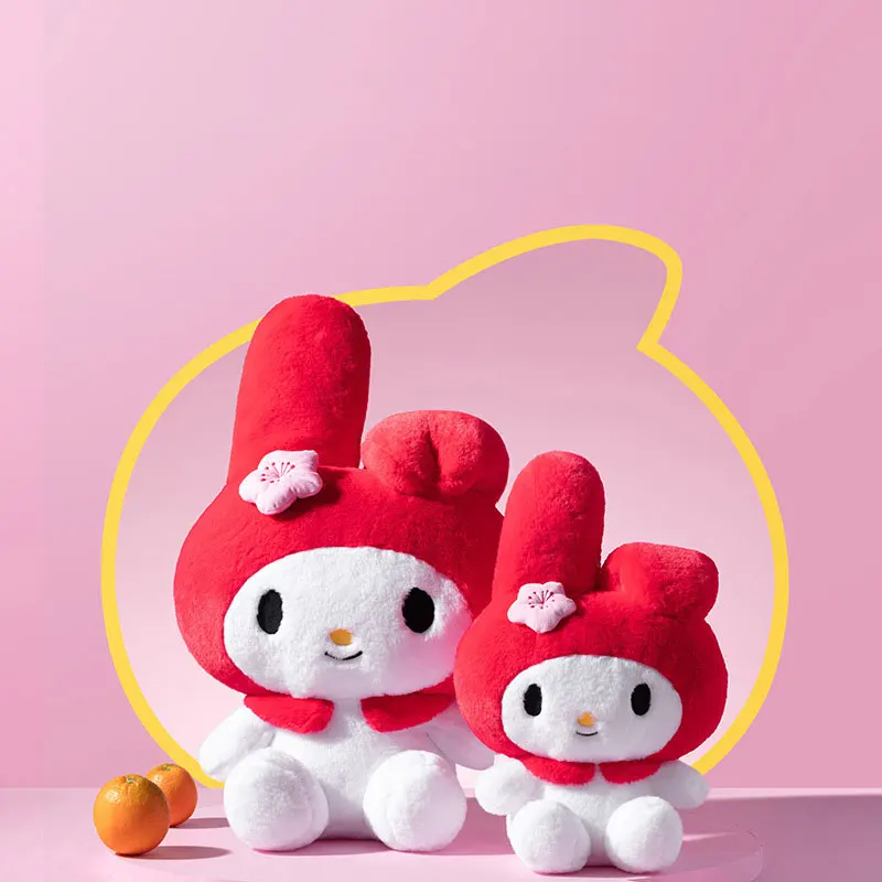 28 40CM Sanrioed Red Sitting Posture My Melody Stuffed Animals Plushie Doll Anime Cartoon Cute Soft - My Melody Plush