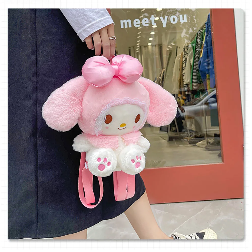 Kawaii Sanrio My Melody Plush Backpack Stuffed Animals Dolls Toys Plushie Bag Anime Cartoon Shoulder Backpacks 4 - My Melody Plush