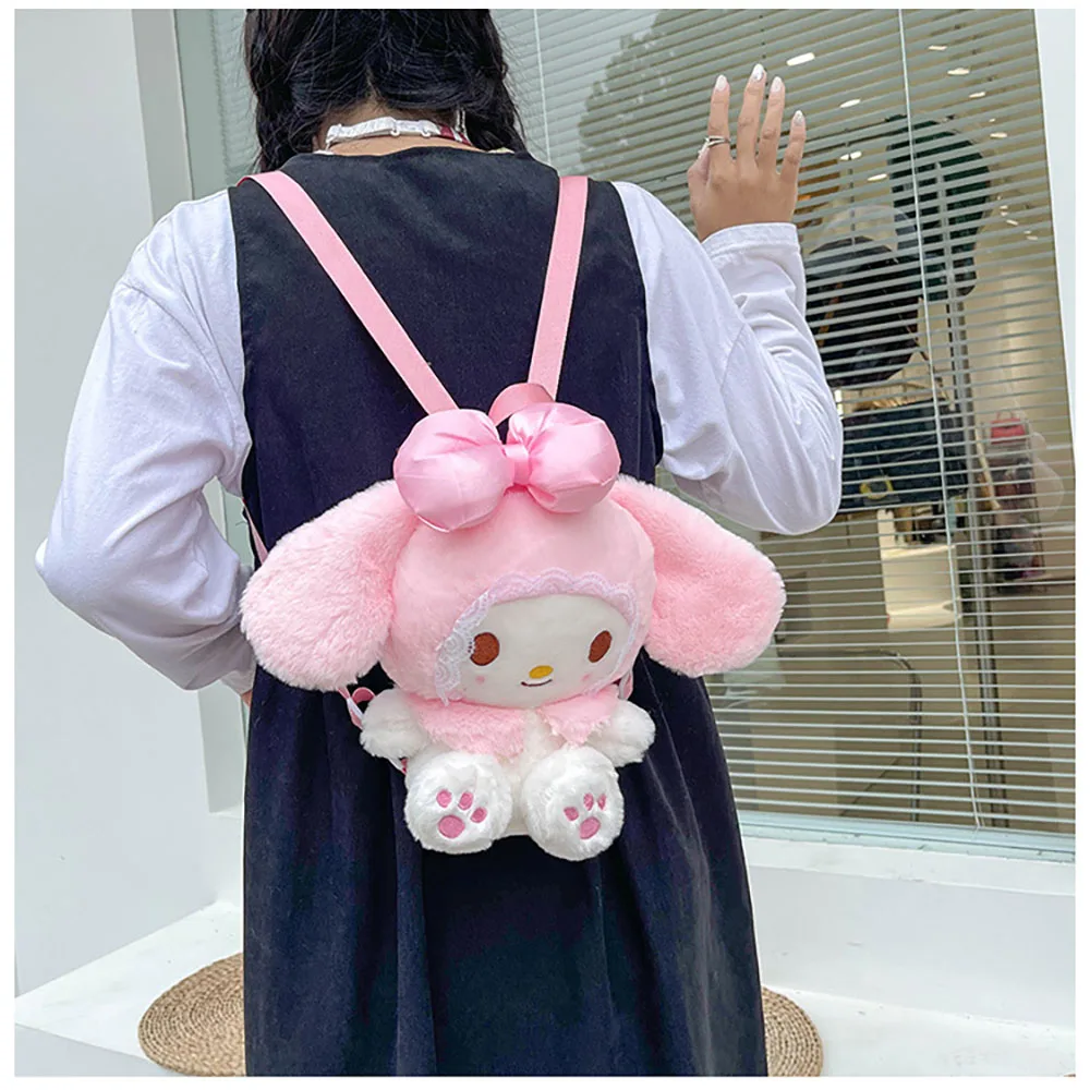 Kawaii Sanrio My Melody Plush Backpack Stuffed Animals Dolls Toys Plushie Bag Anime Cartoon Shoulder Backpacks 5 - My Melody Plush