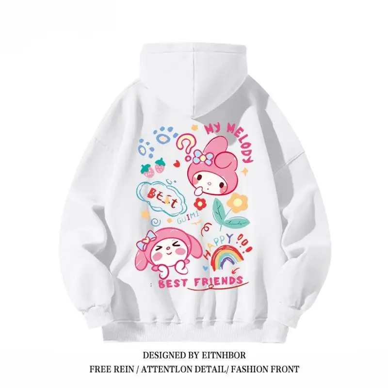 Kawaii Sanrio My Melody Printing Hooded Sweatshirt Anime Cute Cartoon Women Versatile Loose Autumn Winter Jacket 3 - My Melody Plush