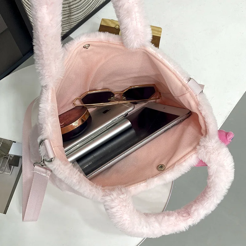 Kawaii Sanrio Plush Bag Cinnamoroll My Melody Plush Crossbody Bag Kuromi Handbags Shoulder Bags Hello Kitty 1 - My Melody Plush