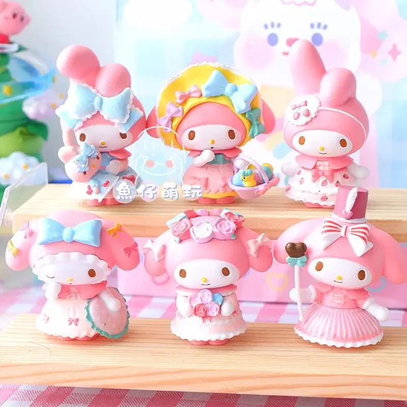 Melody Lolita Doll Tea Party Complete Set Complete Hand Figure Model Girl Cake Ornament Decoration PVC 5 - My Melody Plush