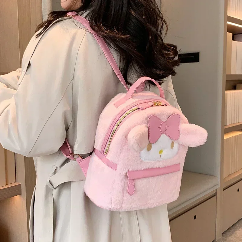 New Sanrio Hello Kitty Plush Cinnamon Roll Kawaii Backpack My Melody Bag Kuromi Plush Toy Cute 1 - My Melody Plush