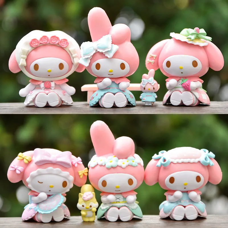 Sanrio Figures Collectibles My Melody Toys Kawaii Anime Doll Decorative Ornament Model Pink Doll Kids Christmas - My Melody Plush