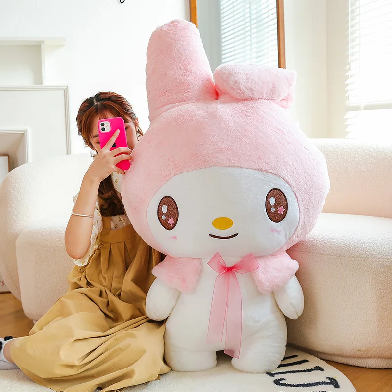 Sanrio Kawaii Kuromi Pillow Plush Toy Little Devil Plush Doll Animation Around The Big Cushion My - My Melody Plush